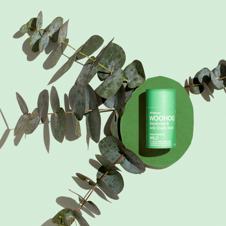 Natural deodorant woohoo body Wild deodorant and anti-chafe stick. Gentle and effective for teens.