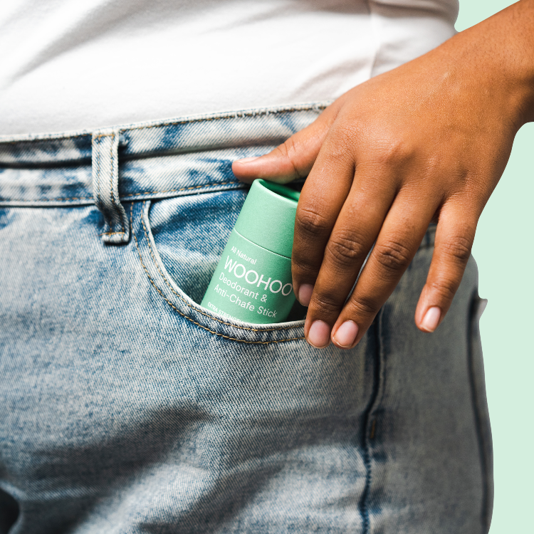 Natural deodorant woohoo body Wild deodorant and anti-chafe stick. Gentle and effective for teens.