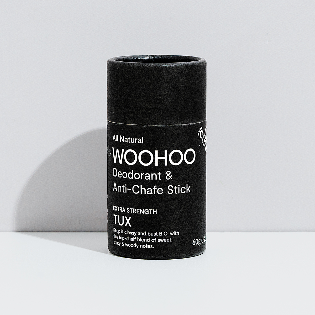 Woohoo Natural Deodorant & Anti-Chafe Stick (Tux)