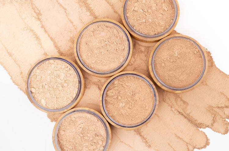 Melvory's natural mineral powder foundation with SPF 15. Choose the perfect shade.