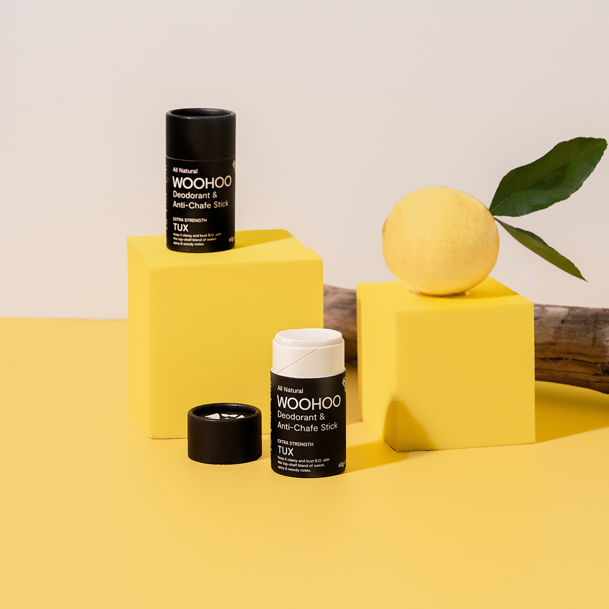 Woohoo Natural Deodorant & Anti-Chafe Stick (Tux)