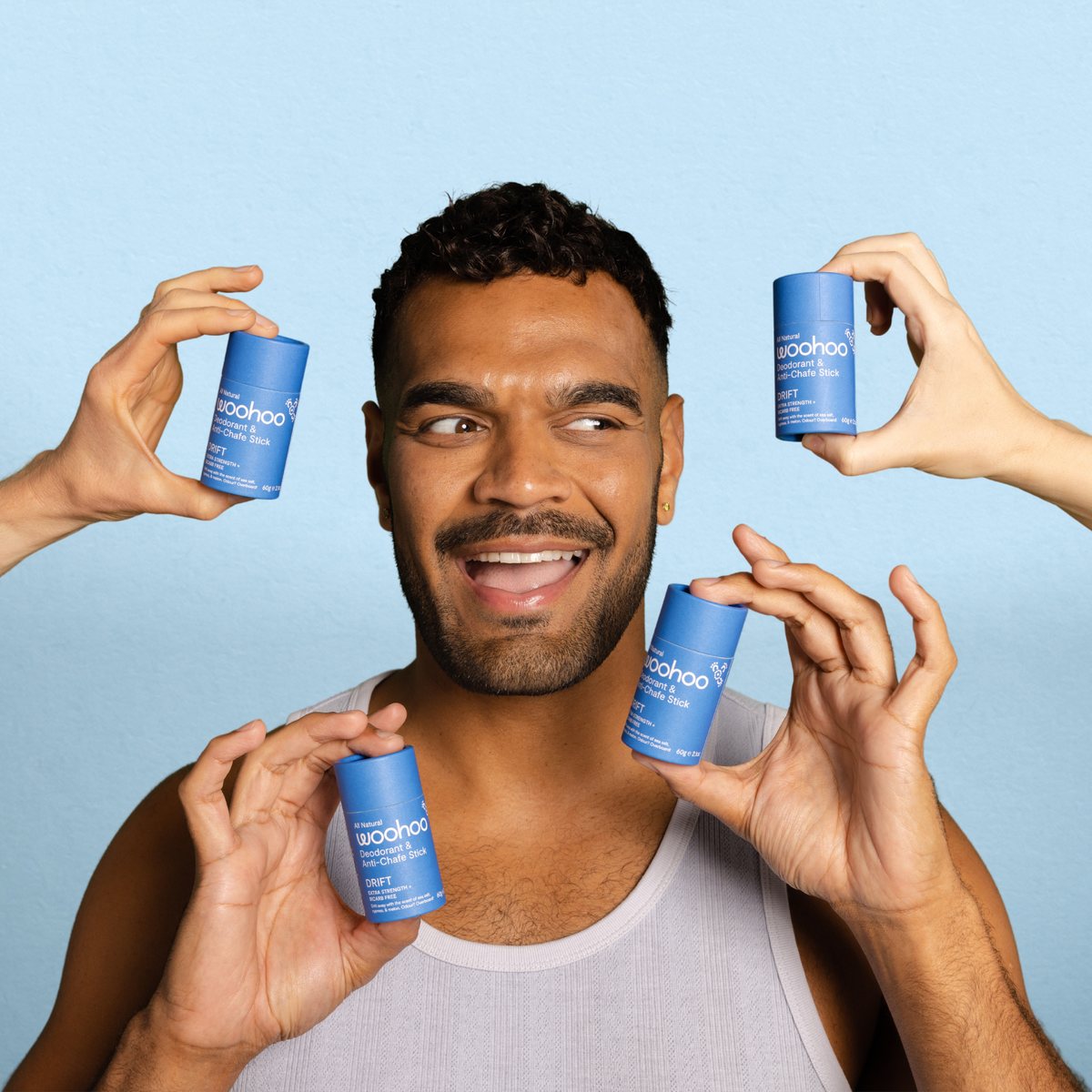 Woohoo Natural Deodorant & Anti-Chafe Stick (Drift) 60g